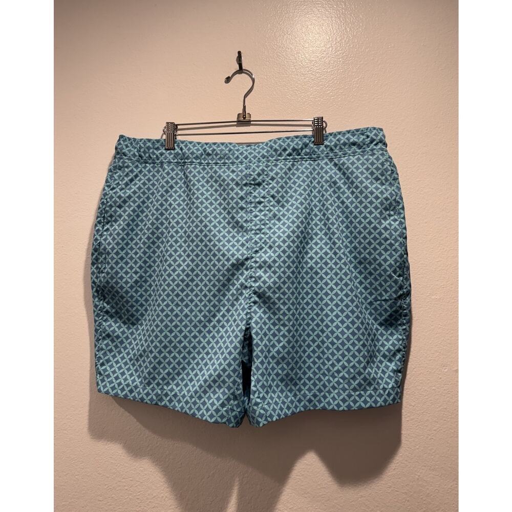Mack Weldon‎ Board Shorts Men’s Size XXL Blue Geometric Print Swim Vacation